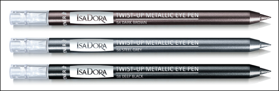 Twist-up Metallic Eye Pen Dark Brown 54, Steel Grey 56, Deep Black 58