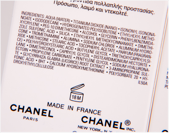 UV Essentiel Daily UV Care Multi-protection Chanel SPF 30 Ingredients
