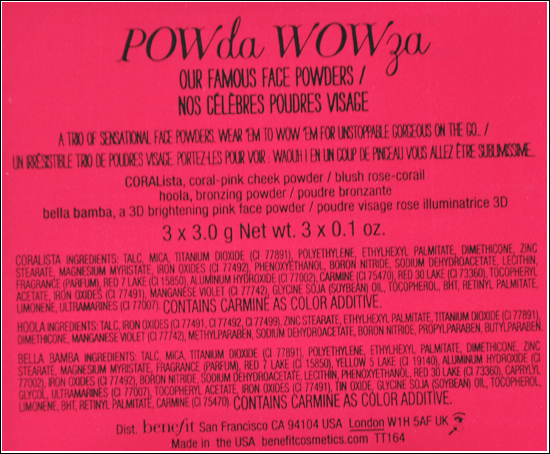 Benefit POWda WOWza Famous Face Powders Limited Edition