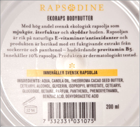 Rapsodine Ekoraps Body Butter