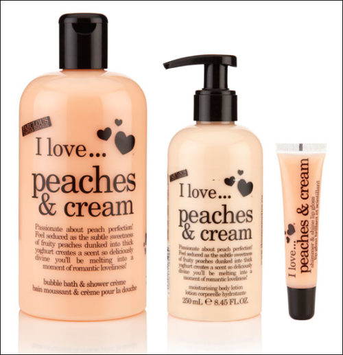 I Love Peaches & Cream Limited Edition Bubble Bath & Shower Creme, Moisturizing Body Lotion, Shimmer & Shine Lip Gloss