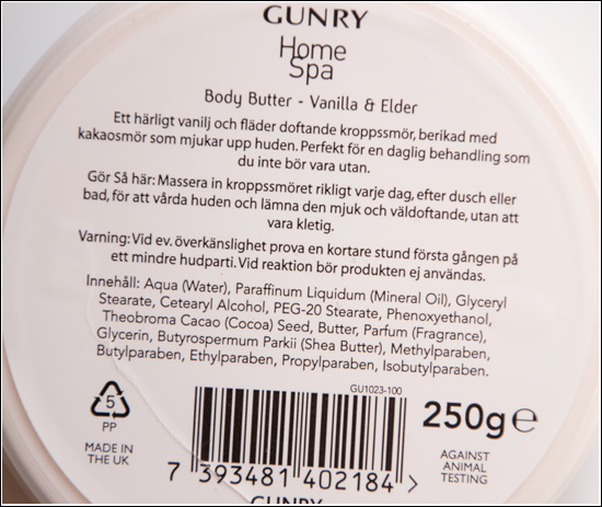 Gunry Body Butter Vanilj & Fläder