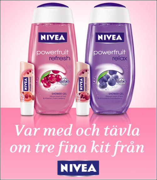 1 NIVEA Powerfruit Refresh Cranberry & Goji 1 NIVEA Powerfruit Refresh Blueberry & Acai 1 NIVEA Lip Care Vitamin Shake Cranberry & Raspberry 1 NIVEA Lip Care Vitamin Shake Acai & Wild Apple