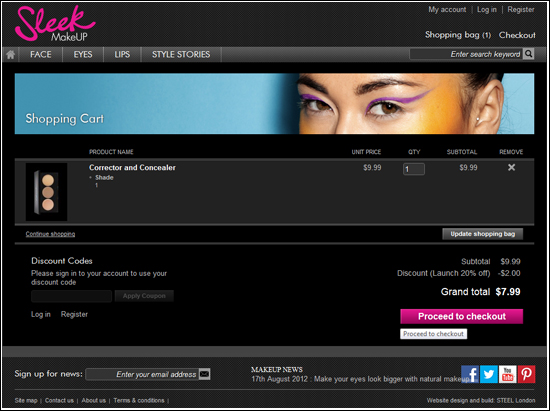 Sleek MakeUP lanserar ny webbshop med 20% rabatt