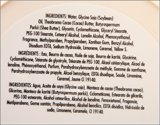 The Body Shop Cocoa Butter Body Butter Ingredients / Ingredienser