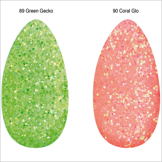 IsaDora-89-Green-Gecko-90-Coral-Glo-Neon-Glitter-Nail