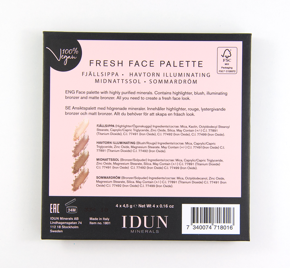 IDUN Minerals Fresh Face Palette