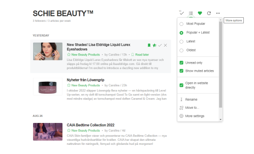 Feedly - Ett alternativ till Bloglovin'